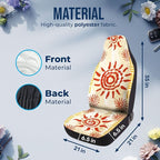 GENANY Celestial Sun Car Seat Covers, 2-Piece Front Seat Set | 2-piece polyester front seat cover set, each 35 x 21 x 21 inches, with adjustable straps and hooks - Image 4