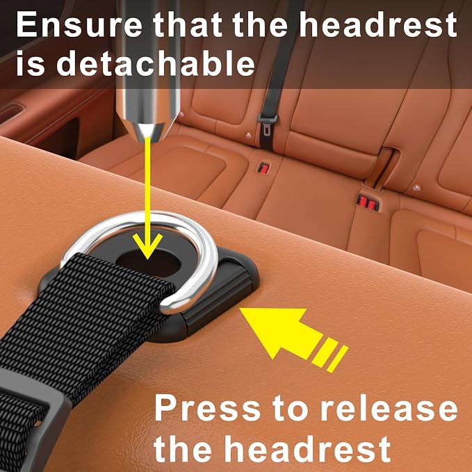 Car Headrest Hooks for Purse and Bags, 4 Pack | Adjustable Back Seat Hanger, Metal Heavy Duty, 100 lbs Capacity, Purse Holder - Image 5