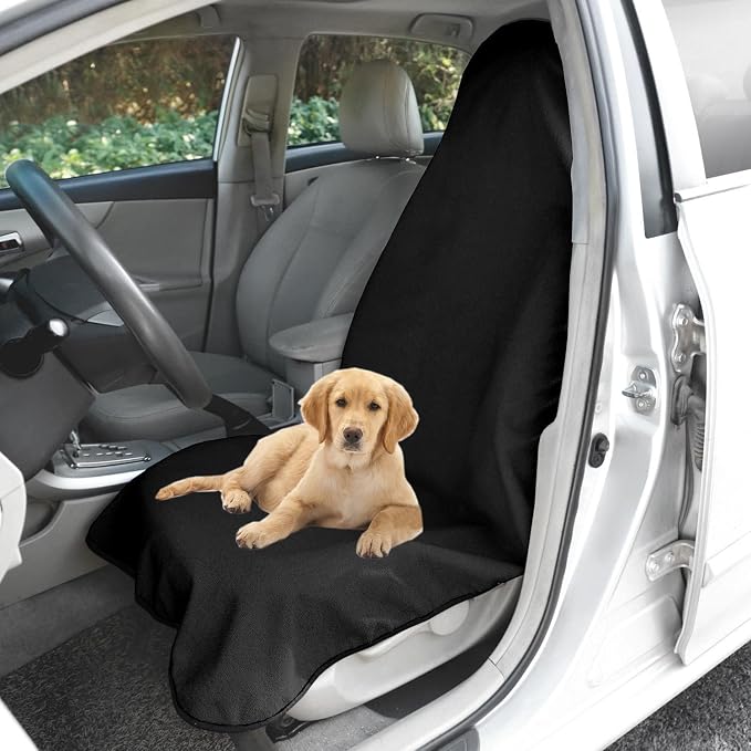 Waterproof Sweating Car Seat Cover for Post Gym Workout, Running, Swimming, Beach and Hiking, Universal Fit Non-Slip Towel Bucket Seat Protector for Cars SUV Trucks, Machine Washable (Black) - Image 6