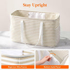Lifewit Extra Large Tote Bag, Reusable Grocery Bags with Metal Wire Frame and Handles - Image 2