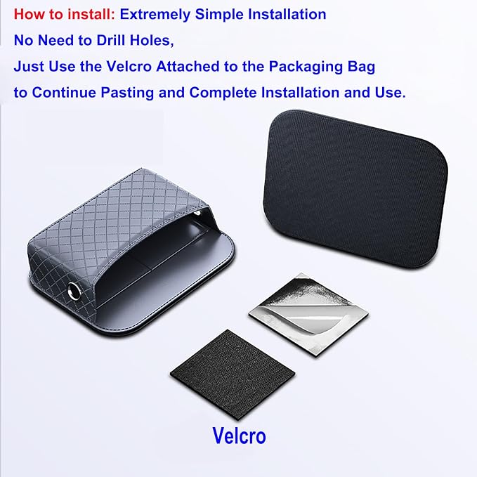 2 PCS Car Seat Side Storage Pocket Organizer Holder for Auto Door, Console, Vehicle Seat Gap Filler Tray Bag for Phone, Pen, Key, Sunglass, Invoice, Car Registration, Notepad, Card, USB Data Line - Image 7