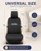 Linen Car Front Seat Covers, Breathable Linen Car Seat Protector | With A Carrying Pouch And Non-Slip Nubs On The Back; Universal Fit Cars Vans SUVs Trucks, 2 Units, Black - Image 7