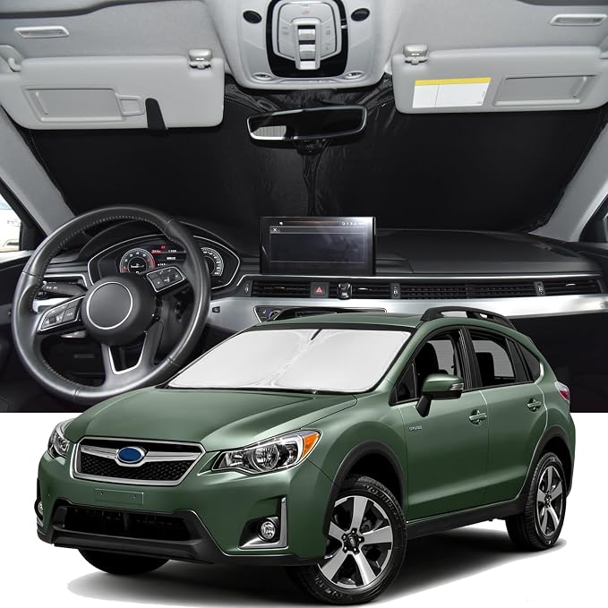 Windshield Sunshade for Subaru Crosstrek 2012-2017 Sun Shade 4 Layers | Car Windshield Accessories Upgrade Blocks UV Rays Custom Fit Crosstrek 240T Car Window Shades Keep Cool Foldable by ZOIBVCARSUNSHADE