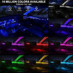 Acrylic Interior Car LED Strip Light with Wireless APP, Car Accessories 6 in 1 with 175 inches 593 LEDs Fiber Optic Ambient Lighting Kits, RGB Dynamic Music Sync Neon LED Strip Light for Car - Image 2