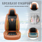 Fit CHR Premium Leather Car Seat Covers for Toyota CHR 2018-2021 2022 - Waterproof，Breathable，All-Weather Seat Cushion Protecto & Airbag Compatible, Full Set Orange&Black - Image 6