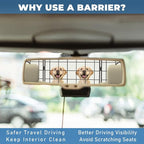 Car Dog Barrier for SUV Adjustable Heavy-Duty Steel Pet Divider Gate | Thickened rust-resistant steel Folding design.Easy install,straps & buckles secure. Fits up to 59".Keeps pets rear-seat safe - Image 6