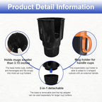 Dickno Cup Holder Expander for Car, 4 Inch Car Cup Holder Expander Adapter, Detachable Expander Car Coffee Mug Adapter Organizer, Car Cup Holder for 32-50 oz Bottles & Cups - Image 3