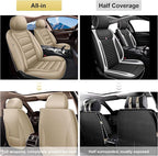 IKABEVEM Car Seat Covers for RX 350 2016-2025 2026, 2-Pack Front | Luxury Fuax Leather, Waterproof, Airbag Compatible, Easy to Install, Scratch‑Resistant Seat Protection, Beige - Image 4