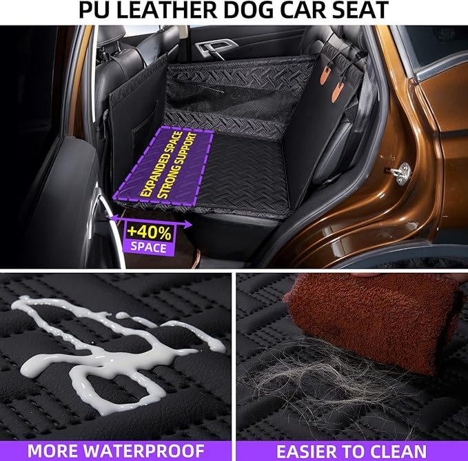 TKYZ Large Dog Car Seat,Back Seat Extender for Dogs,Hard Bottom Seat Cover | Waterproof,Pet Hammock Suitable for Large,Medium,Small Dogs,Pet Seats Protector for sedan, SUV and Truck - Image 3