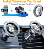 for Magsafe Car Mount【20 Strong Magnets】Magnetic Phone Holder for Car Phone Holder Mount Dash Mounted Holders Cell Phone Holders for Your Car Accessories for Women Men for iPhone 17 16 15 14 - Image 2