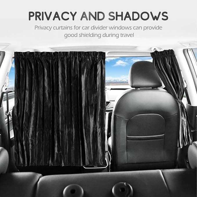 ZATOOTO Car Window Curtains for Privacy, Magnetic Divider Window Sun Shade | Universal Fit, Front & Rear Divider, Keep Cool, Easy Installation, For Travel & Camping, Removable Simple - Image 4