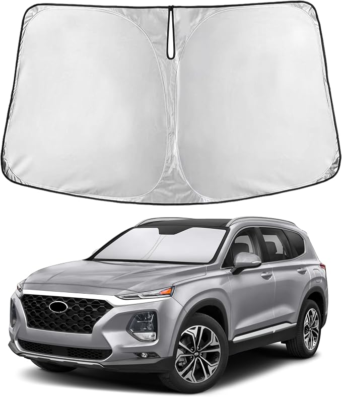EcoNour Windshield Sunshade Compatible for Hyundai Santafe 2013-2017 2018 | Sun Visor for Front Windshield & Window Sun Shade Cover, UV Heat Blocker & Protector, Car Accessories by EcoNour