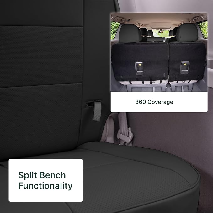 FH Group Custom Fit Car Seat Covers Specifically Made for 2011-2020 Toyota Sienna 7 Passenger, Car Seat Cover 3rd Row, Automotive Seat Covers in Black Faux Leather, Waterproof and Washable Seat Covers - Image 4