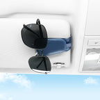 SINGARO 2 Pack Sunglass Holder for Car Visor Sunglasses Holder Clip, Universal Non-Slip Magnetic Leather Glasses Eyeglasses Hanger Mounter, Truck Interior Car Visor Accessories for Woman Man, Blue - Image 3