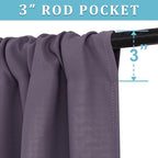 RYB HOME 54 inch Blackout Curtains for Living Room Bedroom, Rod Pocket | Thermal Insulated,Room Darkening,Temperature Balance,Shades for Studio Dorm Rental Room,W42 x L54,Greyish Purple,2 Panels - Image 2