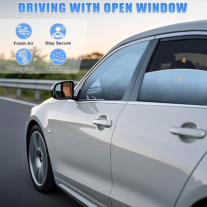 ZATOOTO Car Window Shades for Outback 2021-2024, Ventilation & Bug-Free | 99% UV Block, Heat Reduction, Camping Privacy, Strong Magnets, Baby Pet Protection, Road Trip Comfort, Easy Install - Image 4