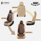 FLORICH Front Seat Covers 2 Pieces Universal Seat Cover for Cars Breathable Leather Waterproof Car Seat Cover Driver Seat Cover Automotive Car Seat Cushion Fit for Most Cars SUV Trucks, Beige&Coffee - Image 4