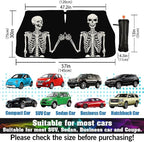 Funny Skull Car Windshield Sun Shade Umbrella Automotive Windshield Sunshade Foldable Front Car Accessories Interior Decor to Keep Vehicle Cool for Most Vehicles 57'' X 30'' - Image 3