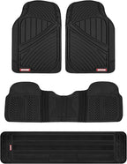Motor Trend 3 Row Odorless Rubber Floor Mats & Liners for Car SUV Van, Durable Heavy Duty Polymerized Latex Full Interior Protection, Extra-High Ridgeline Design, Black, Model Number: MT-773-801-BK by MotorTrend