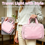 Kids Travel Organizer, Portable Storage Bag for Toys, Snacks, & Activities, Travel Waterproof Organizer Bags with Hook & Carry Handle, Multi-Compartment (Pink) - Image 3