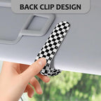 2 Pack Magnetic Leather Sunglass Holder, Universal Magnetic Car Eyeglass Hanger Clip for Different Size Eyeglasses, Car Visor Accessories (Polka Dot Dog) - Image 4