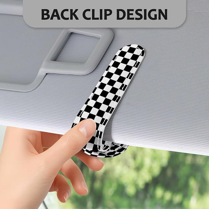 2 Pack Magnetic Leather Sunglass Holder, Universal Magnetic Car Eyeglass Hanger Clip for Different Size Eyeglasses, Car Visor Accessories (Polka Dot Dog) - Image 4