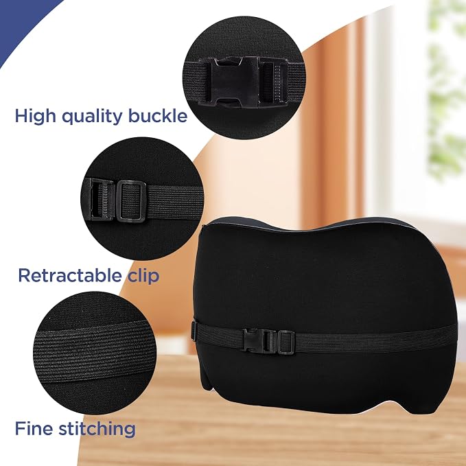 Cooling Lumbar Support Pillow for Office Chair,Memory Foam Car Back Cushion | Cool-Touch Lumbar Pillow Lower Back with Adjustable Straps, Ergonomic Chair Back Pillow for Office, Car, Gaming Chairs - Image 6