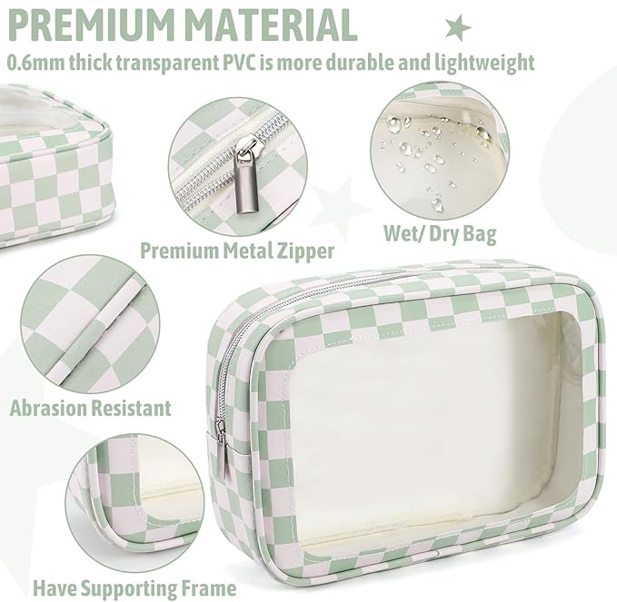 5PCS Diaper Bag Organizer Pouch Set,TSA Approved Toiletry Bag, Waterproof TPU Makeup Bag Set, Travel Organizer Bags for Women and Kids，Mothers Day Gifts - Image 4