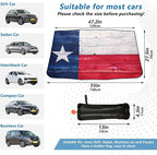American Flag Windshield Sun Shade Umbrella The State Texas Wooden Foldable Car Front Window Sunshade Blocks UV Rays Heat Keep Vehicle Cool (55" x 27.5") - Image 4