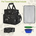 LARIPOP Dog Travel Bag Airline Friendly for Small Medium Large Dogs, Pet Travel Organizer with Collapsible Bowls Food Containers Mat, Waterproof Portable Tote for Dog Outdoor Travel - Image 2