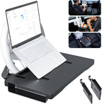 2-in-1 Car Steering Wheel Desk & Seat Gap Organizer Filler Tray | Foldable Adjustable Height Car Desk for Laptop Computer Tablet, Eating - Portable Table for Car Workstation Truck SUV Tesla - Image 11