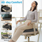 TranquilRelax Memory Foam Seat Cushion for Office Chair, 3-Inch, Gray | Medium-firm Support for Long Sitting, Washable Mesh Cover, Non-slip Base, Perfect for Car Seats & Short Drivers - Image 4