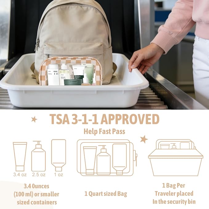 YOPCDJ 3PCS Clear Toiletry Bag, TSA Approved Travel Makeup Pouch with Zipper for Cosmetics and Toiletries, Diaper Bag Organizer Pouch Set, Women's Purse Organizer and Clear Car Bag - Image 6