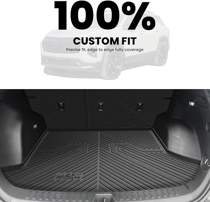 LASFIT Trunk Mat with Backrest Mat for Chevy Equinox/GMC Terrain 2025-2027 | Only for Fuel, Not Fit EV, All Weather TPE Custom Fit Cargo Mat Trunk Liner with Backrest Mat, Easy to Wash, No-curling - Image 2