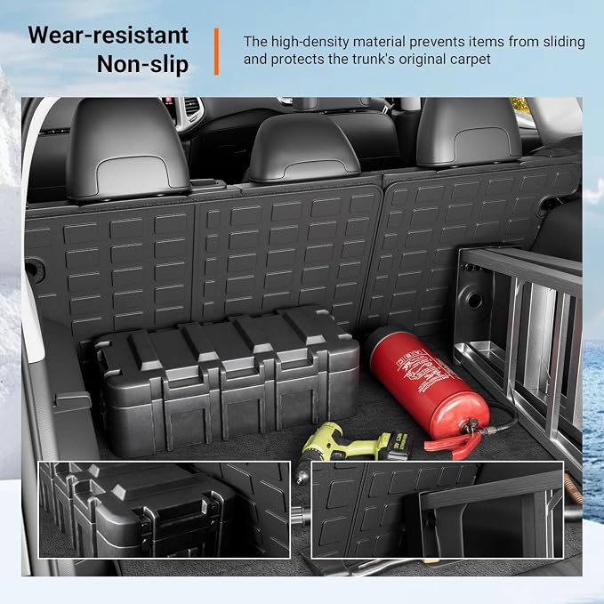 powoq Backrest Mats Compatible with 2017-2023 2024 2025 Jeep Compass | Cargo Mat Seat Back Protector TPE Replacement for 2017-2022 2023 2024 2025 Jeep Compass Accessories (Rear Backrest Mat) - Image 4