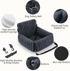 MIXJOY Dog Car Seat for Small/Medium Dogs up to 23 lbs, Multi-Functional Dog Carrier for Car with Detachable Washable Cover, Pet Travel Bed with Clip-On Safety Leash, Grey - Image 7