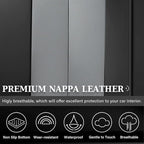Coverado Rear Bench Car Seat Covers, Car Rear Seat Covers, Nappa Leather Back Seat Cover, Automotive Seat Covers Seat Cushion Cover Universal Fit for Most Cars Sedan SUV Pickup Truck, Black&Gray - Image 3