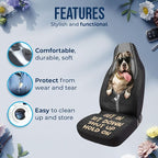 GENANY Funny Pitbull Car Seat Covers, 2-Piece Front Seat Set | 2-piece polyester front seat cover set, each 35 x 21 x 21 inches, with adjustable straps and hooks - Image 5