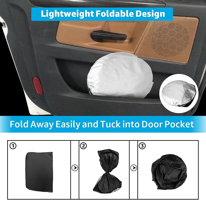 Proadsy Custom Fit 2018-2026 Freightliner Cascadia Windshield Sun Shade | 240T Heat Shield, Drops Temp 54°F, Blocks 99% UV, Prevents Dashboard Cracking, Summer Parking & Beach Trips, Easy Twist-Fold - Image 4
