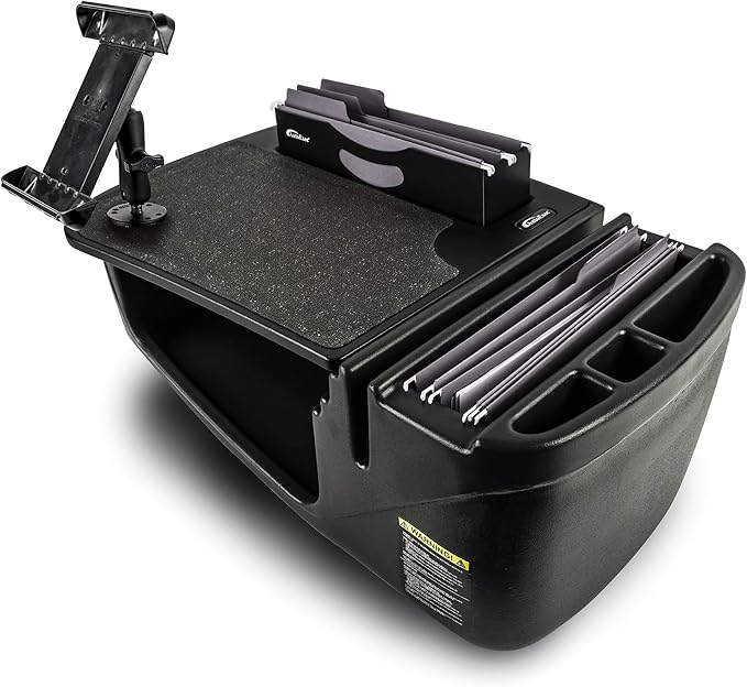 AutoExec AE-FMEF-TAB-BT Efficiency FileMaster Car Desk for Your Vehicle Workstation and Mobile Office, Black with Tablet Mount | Tablet Mount, Vehicle Workstation, Mobile Office by AutoExec