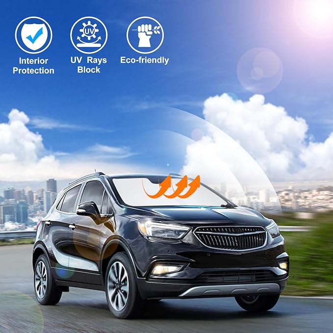 Windshield Sun Shade for 2013-2019 Buick Encore Accessories | Full covered for windshield, Foldable & Durable, Block UV Rays, Reduce Heat, Easy to install, Keep Car Cooler - Image 5