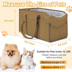 Portable Dog Car Seat for Small Dogs, Puppy Car Seat, Khaki | Booster Seat With Safety Leash & Adjustable Straps Keeps Small Dogs Secure. Removable Washable Cushion. Fits Most Cars. - Image 2