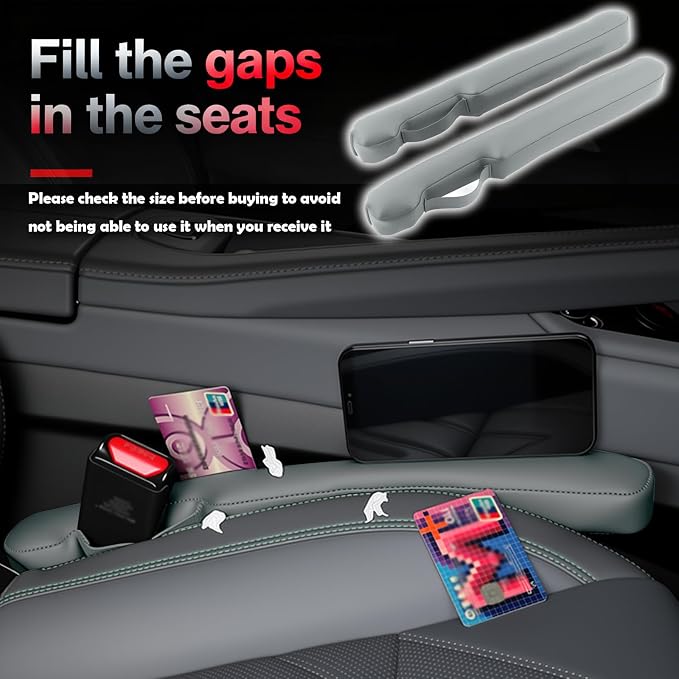 Aokdom 2026 2PCS Upgraded Car Seat Gap Filler with Fixing Ring,Elastic Car Gap Filler to Avoid Dropping Cell Phones/Keys,Essential Cars Gaps Seat Fillers Cars Accessories (Sage Green) - Image 7