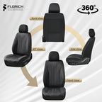 FLORICH Leather Seat Covers Full Set Automotive Seat Covers Black Car Seat Covers Waterproof Front and Back Seat Covers Car Seat Cushion Protector Universal Fit for Most Cars SUV Trucks, Black - Image 7