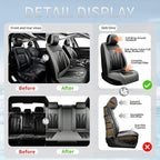 Fit Highlander Premium Leather Car Seat Covers for Toyota Highlander 2007-2025 2026 - Waterproof，Breathable，All-Weather Seat Cushion Protecto & Airbag Compatible, 2 Front Seat Gray&Black - Image 5