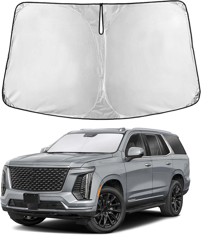 Autovir Windshield Sun Shade Fit for 2021-2024 2025 2026 Cadillac Escalade | Sunshade, Front Car Window Shades Sun Visor, Blocks UV Rays & Heat, Car Accessories by Autovir