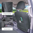 FH Group Custom Fit Car Seat Covers Specifically Made for 2011-2020 Toyota Sienna 7 Passenger, Car Seat Cover Front Set, Automotive Seat Covers in Solid Gray Faux Leather, Waterproof and Washable - Image 4