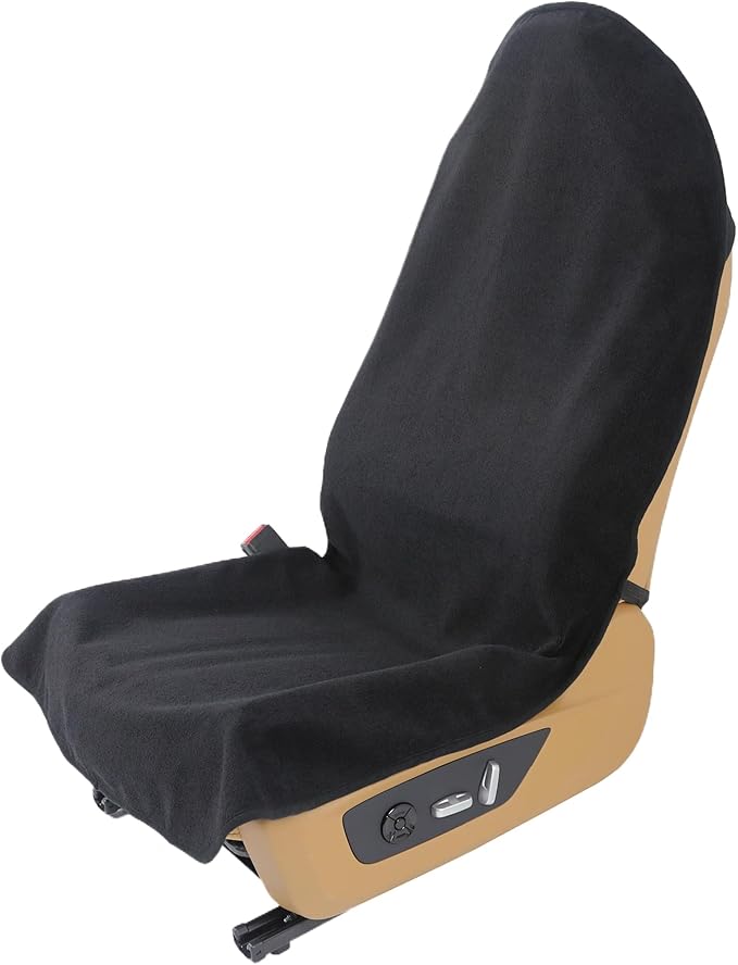 VSHIELD Waterproof Towel Car Seat Cover, Sweatproof Non-Slip Seat Protector, Universal Fit for Front Bucket or Rear Bench Seat of Cars, SUVs, Vans, Trucks, Compatible with Airbags and Armrests by VSHIELD