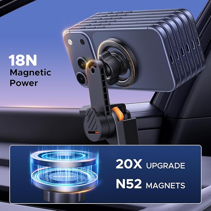 UGREEN Phone Holder for Tesla Model 3 and Y Accessories Magsafe Car Mount Magnetic Phone Mount Strongest Magnet Power Compatible with iPhone 17 16 15 14 13 Plus Pro Max Series - Image 2