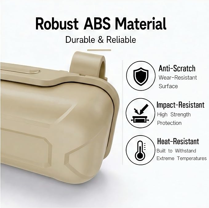 Car Sun Visor Sunglasses Holder,Beige ABS Eyeglasses Case | Card Storage,Soft Flocked Interior,Anti-Rattle Triangle Slot,Double Clips,Push Button Access,Scratch Protection,Universal Fit - Image 6